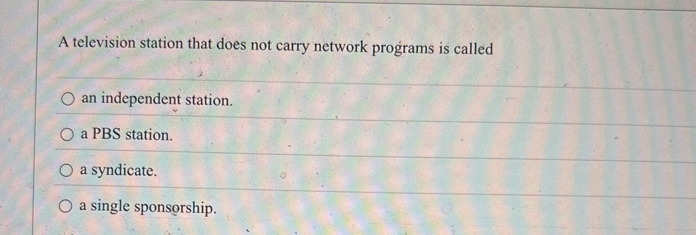 A television station that does not carry network