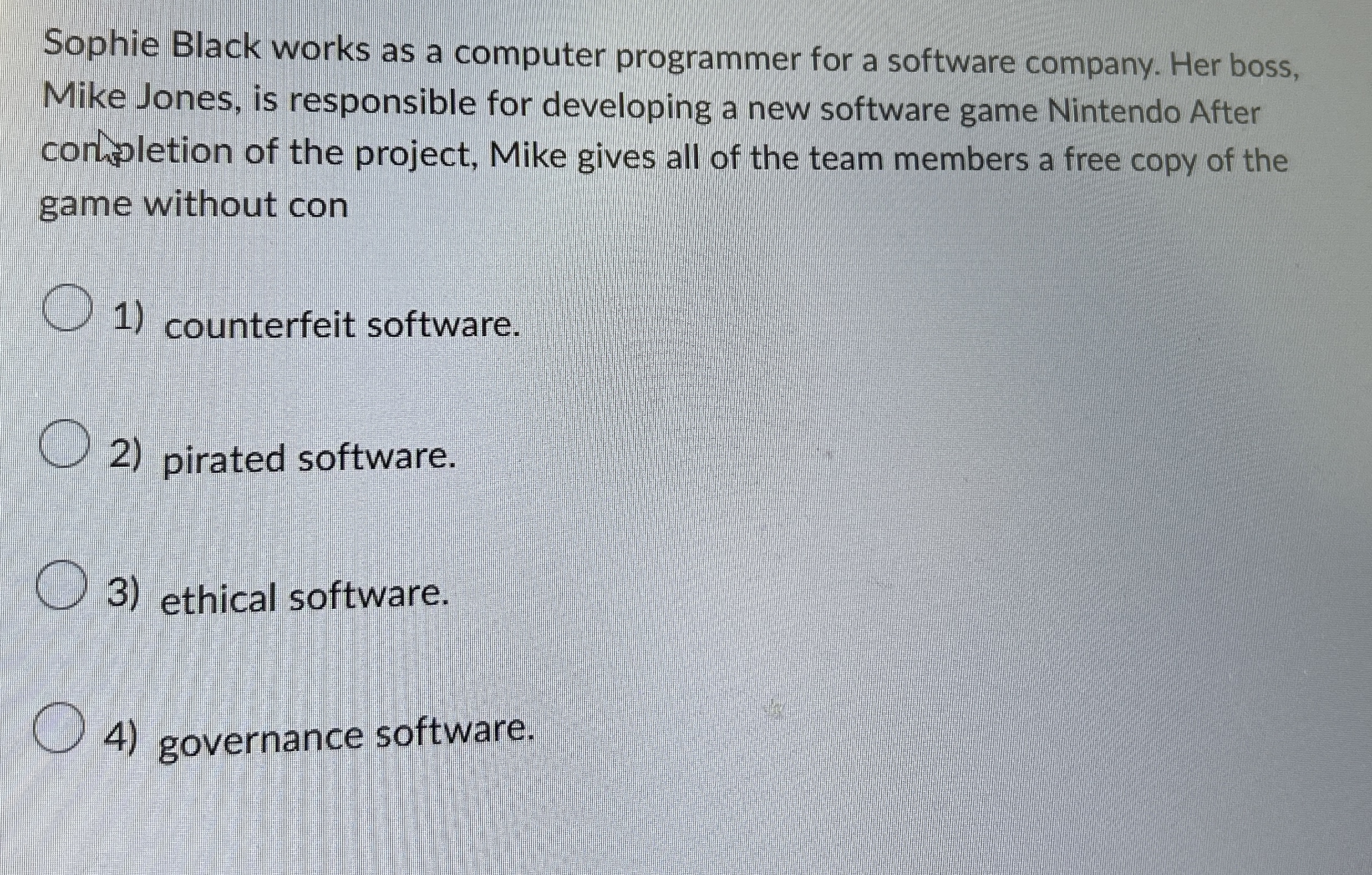 Sophie Black works as a computer programmer for a