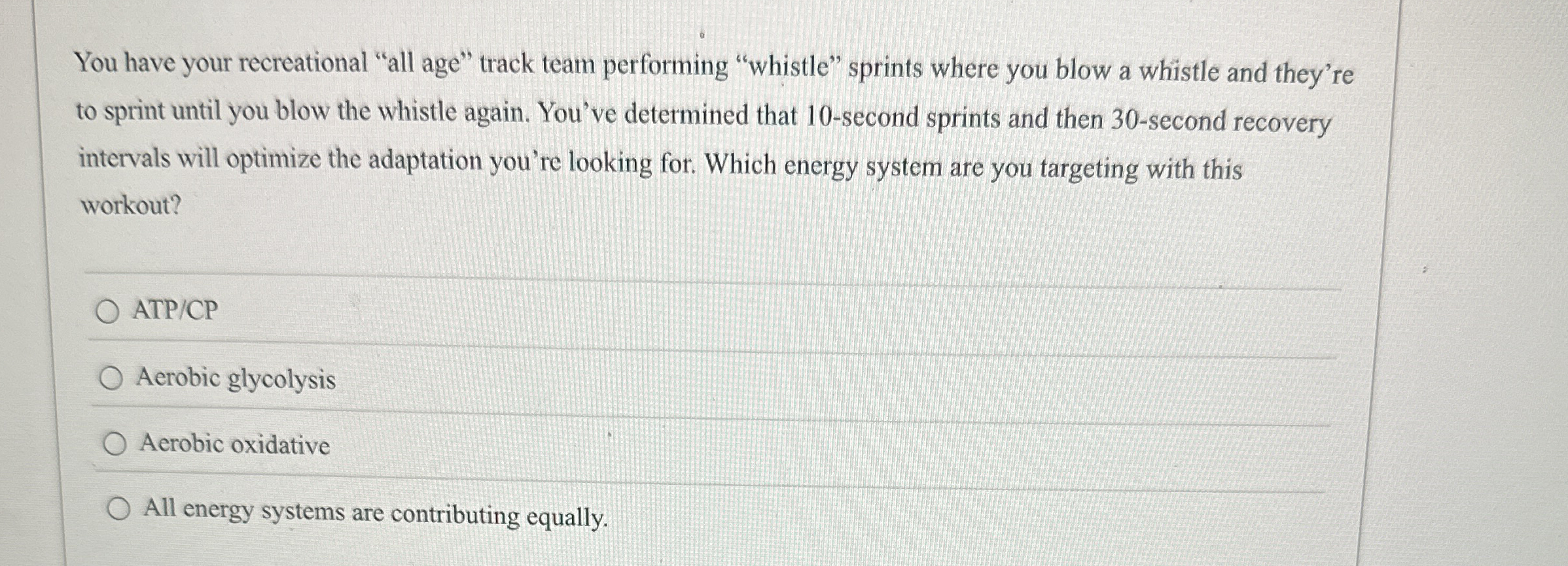 You have your recreational "all age" track team