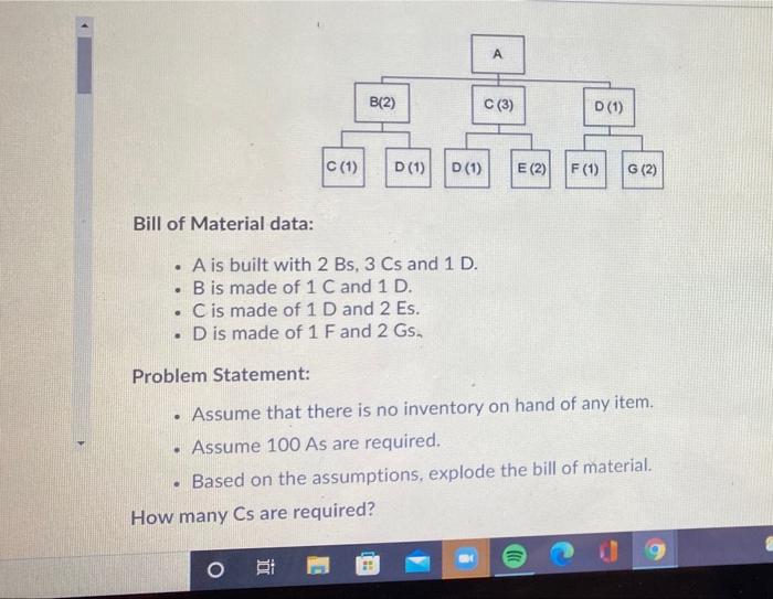 A B(2) C (3) D (1) c (1) D (1) D (1) E (2) F(1) G