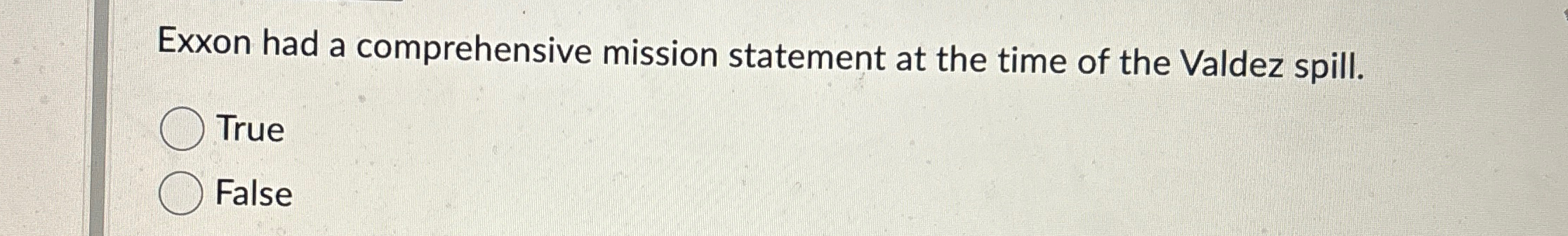 Exxon had a comprehensive mission statement at