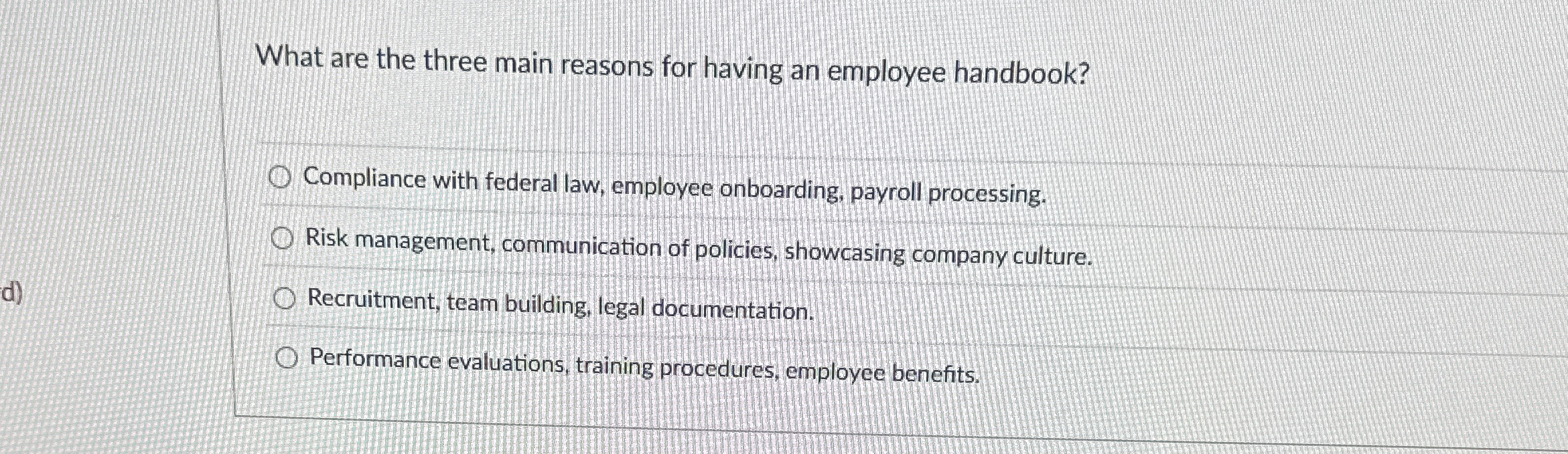 What are the three main reasons for having an