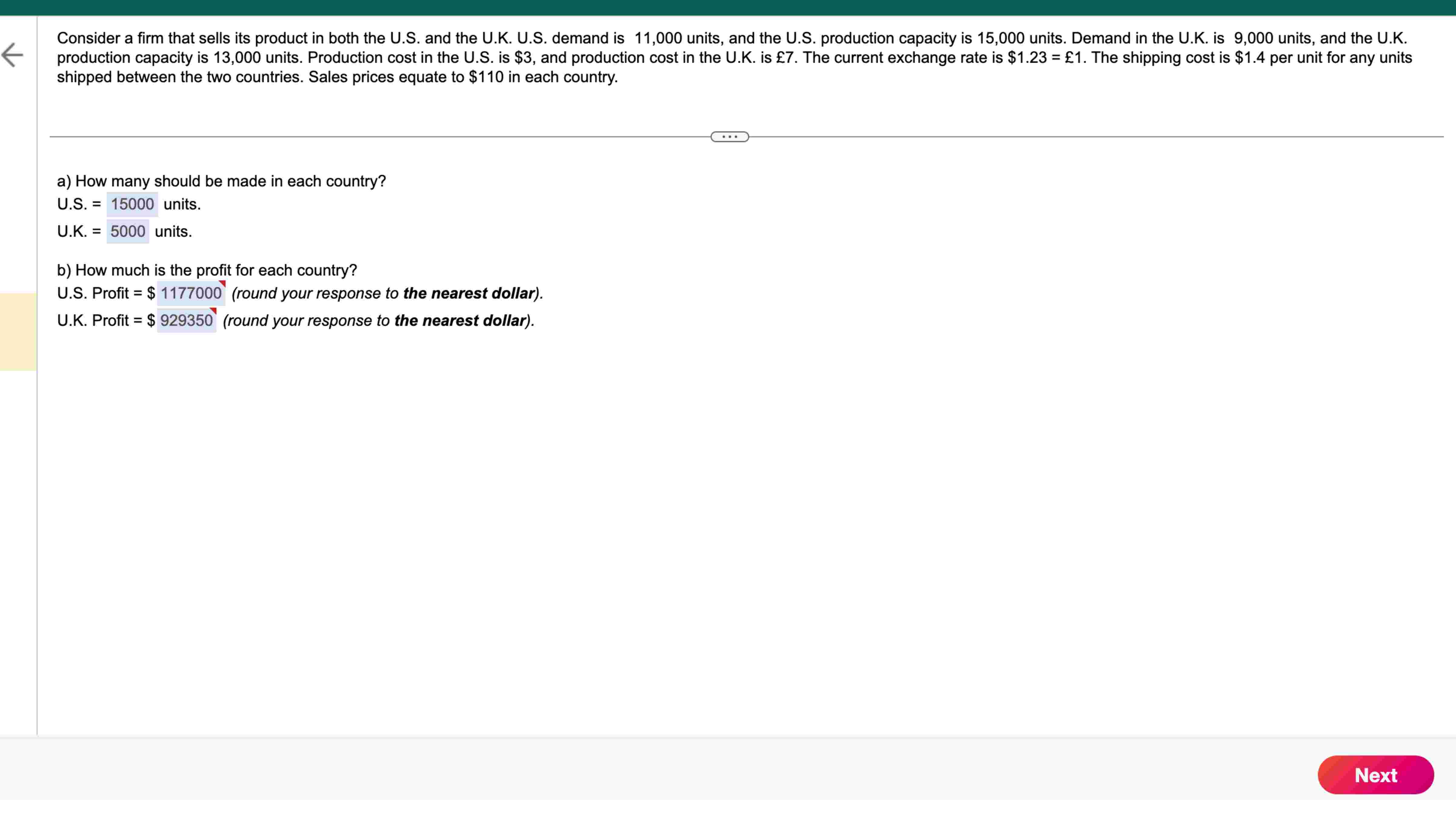 Consider a firm that sells its product in both