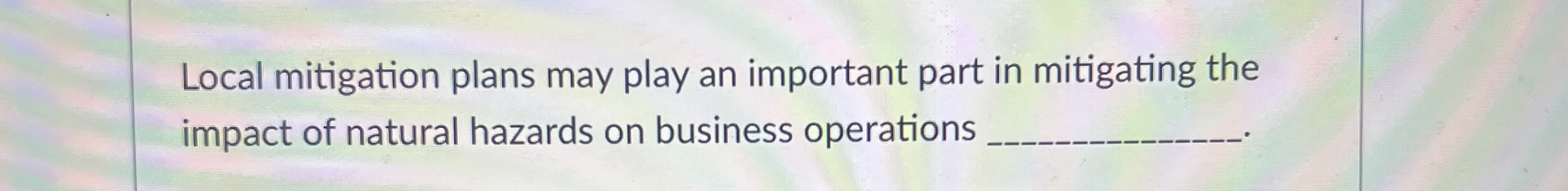 Local mitigation plans may play an important part
