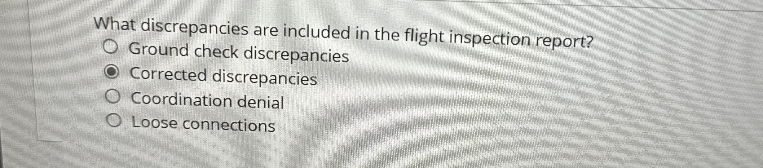 What discrepancies are included in the flight