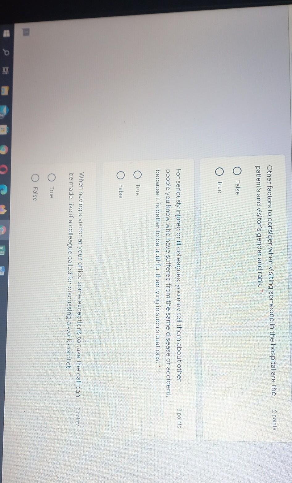 2 points Other factors to consider when visiting