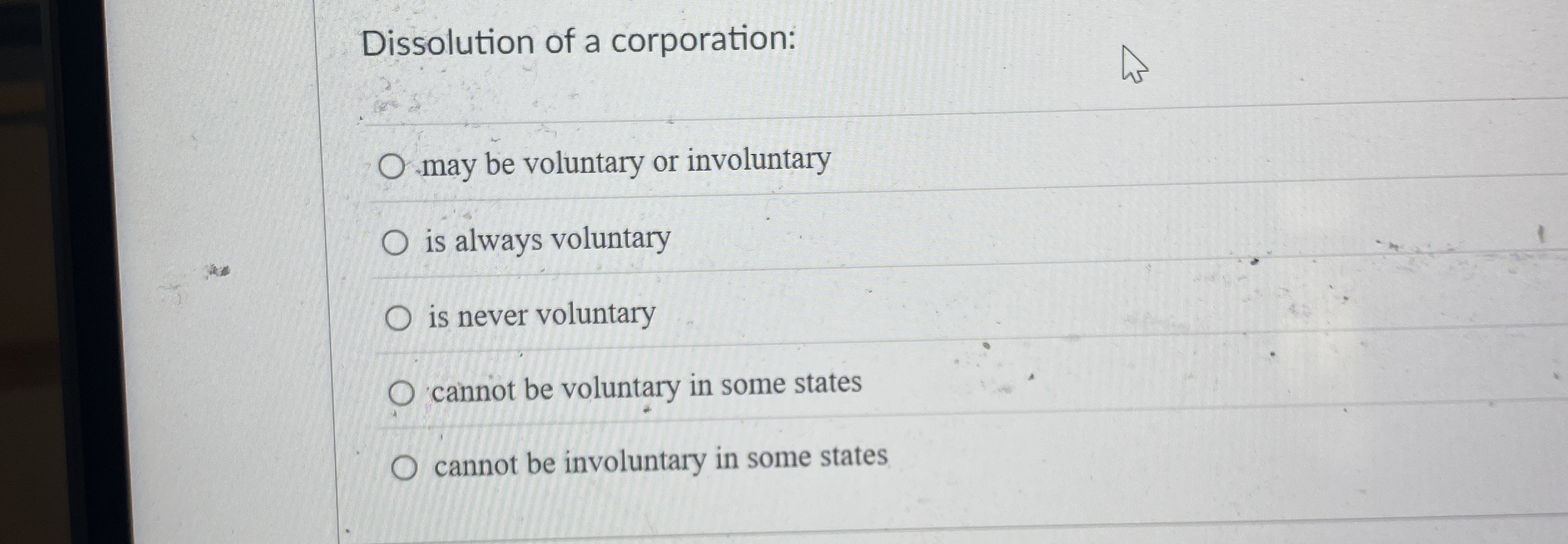 Dissolution of a corporation: may be voluntary or