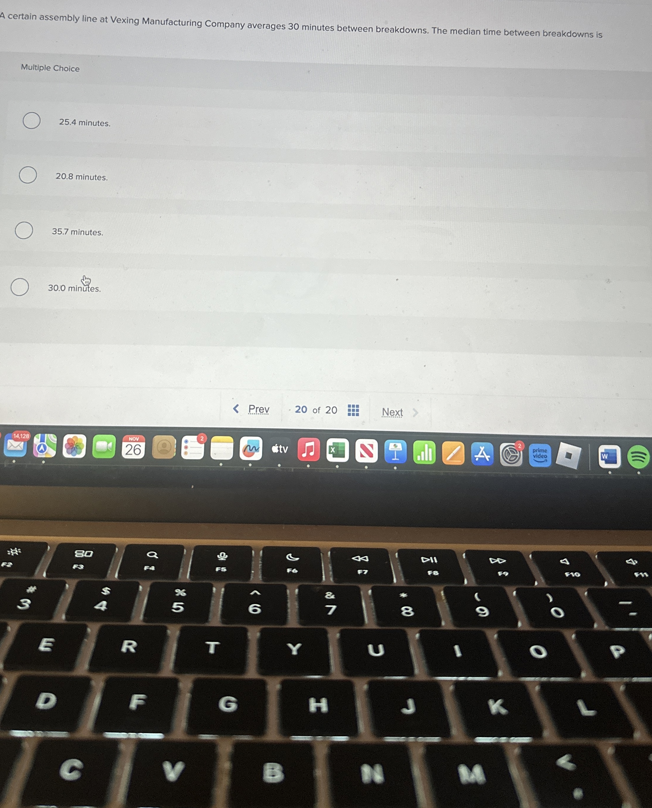 A certain assembly line at Vexing Manufacturing