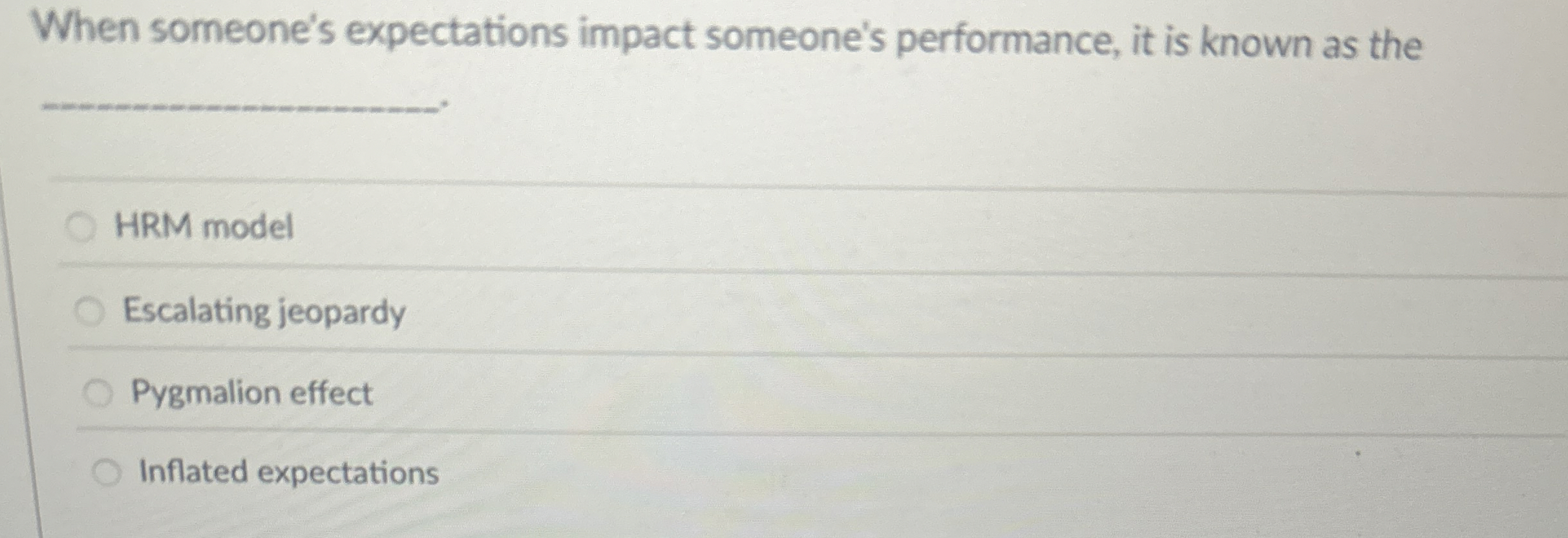 When someone's expectations impact someone's
