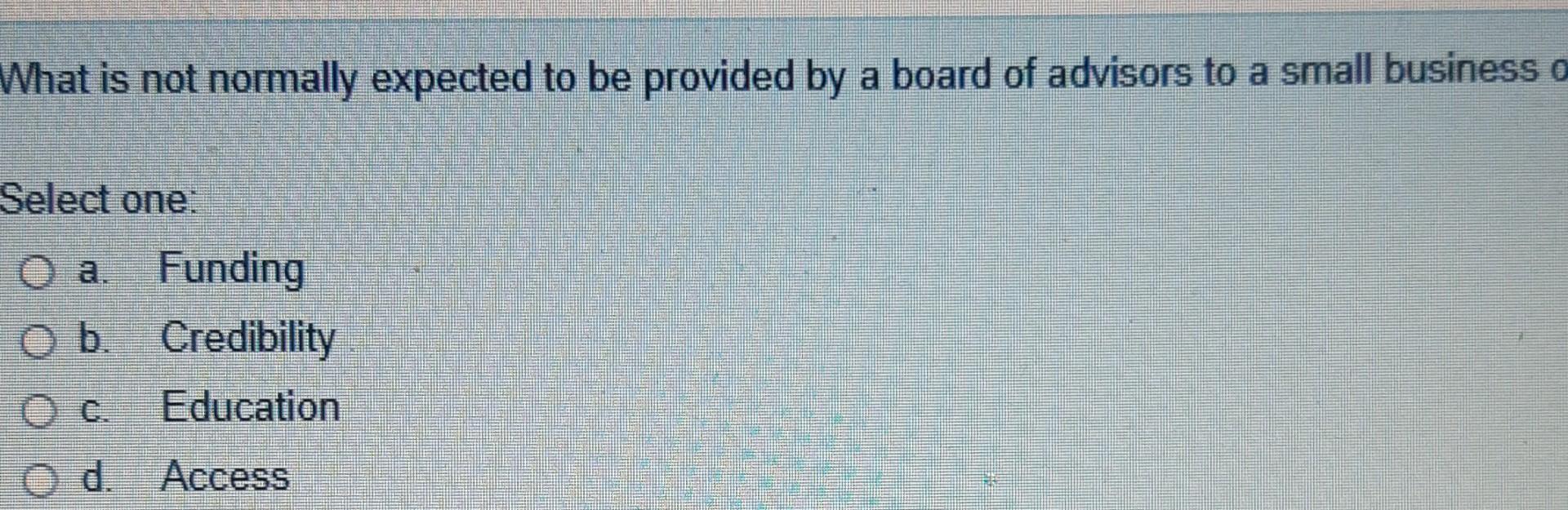 l What is not normally expected to be provided by