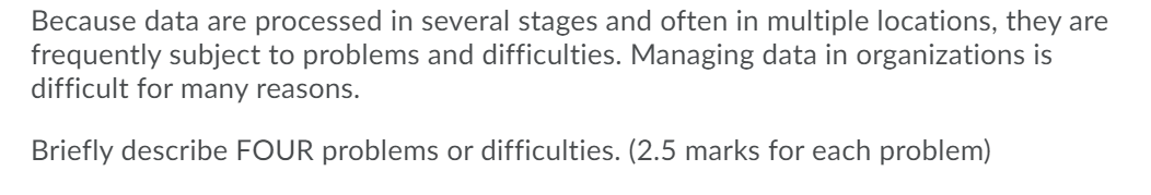 Because data are processed in several stages and