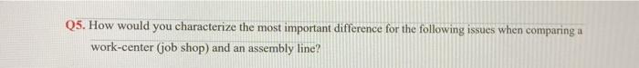 Q5. How would you characterize the most important