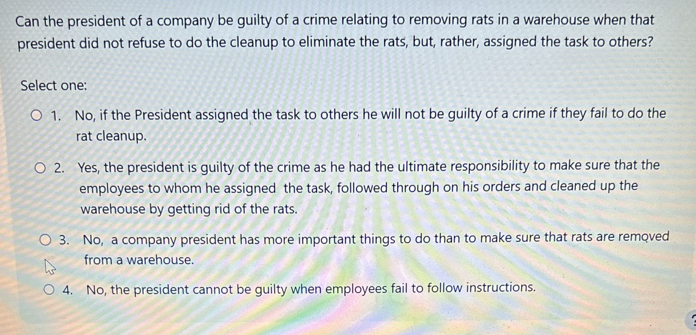 Can the president of a company be guilty of a