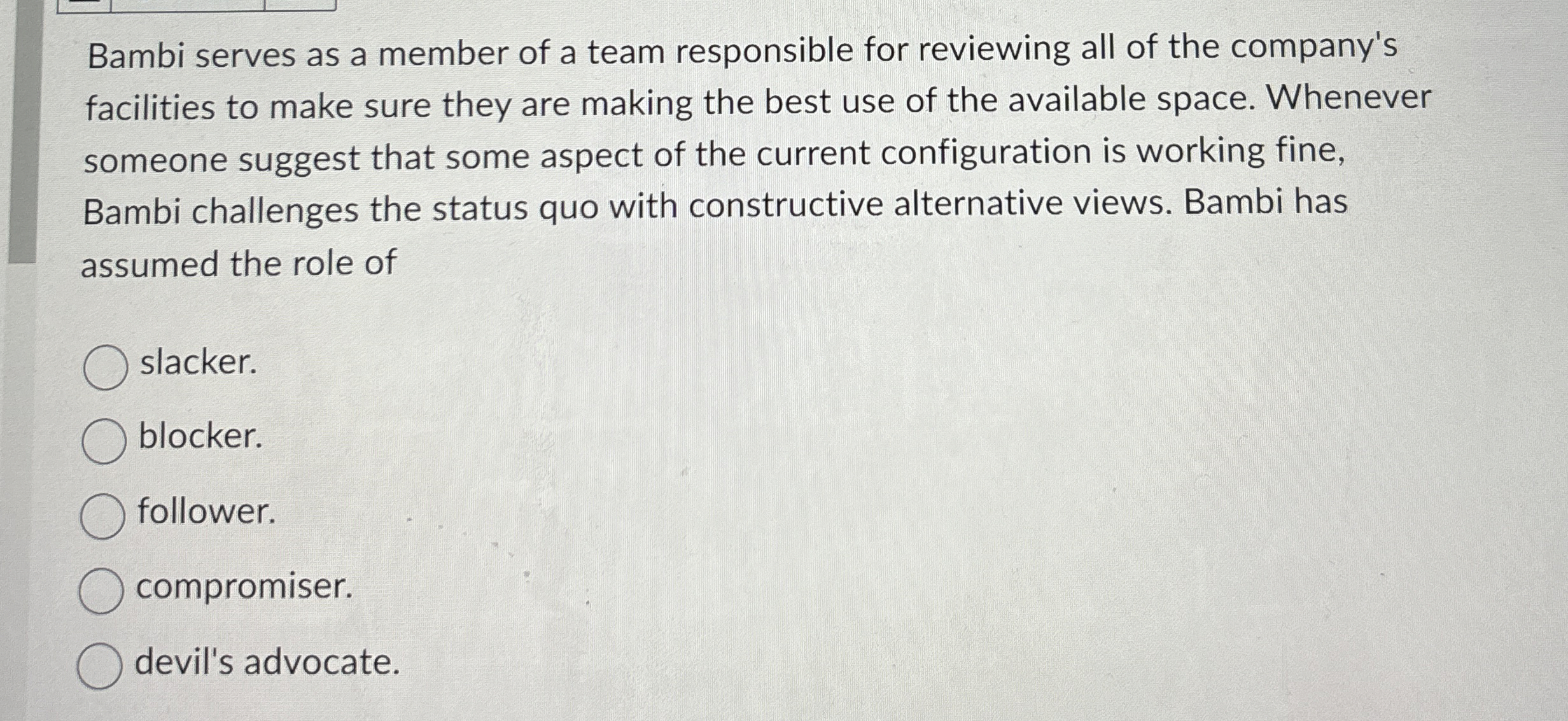 Bambi serves as a member of a team responsible