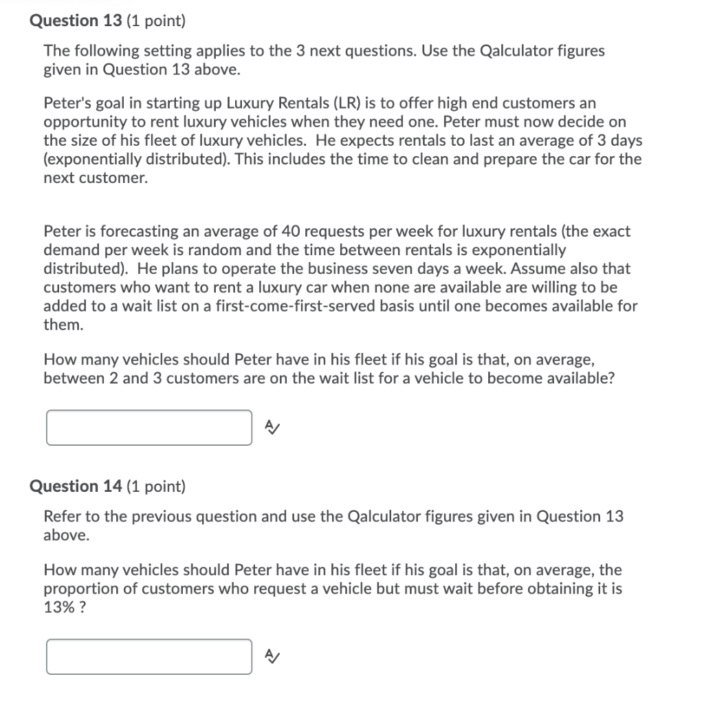 N EEEEE Scenario Arrival rate Service rate # of