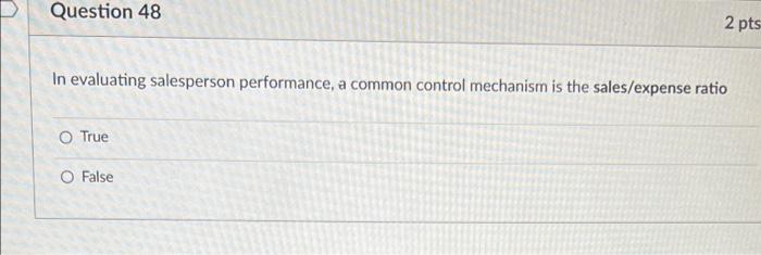 D Question 44 Sales analysis monitors sales