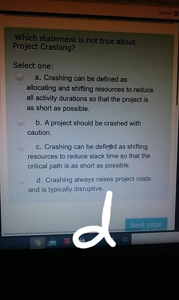 Linkedin in Which statement is not true about