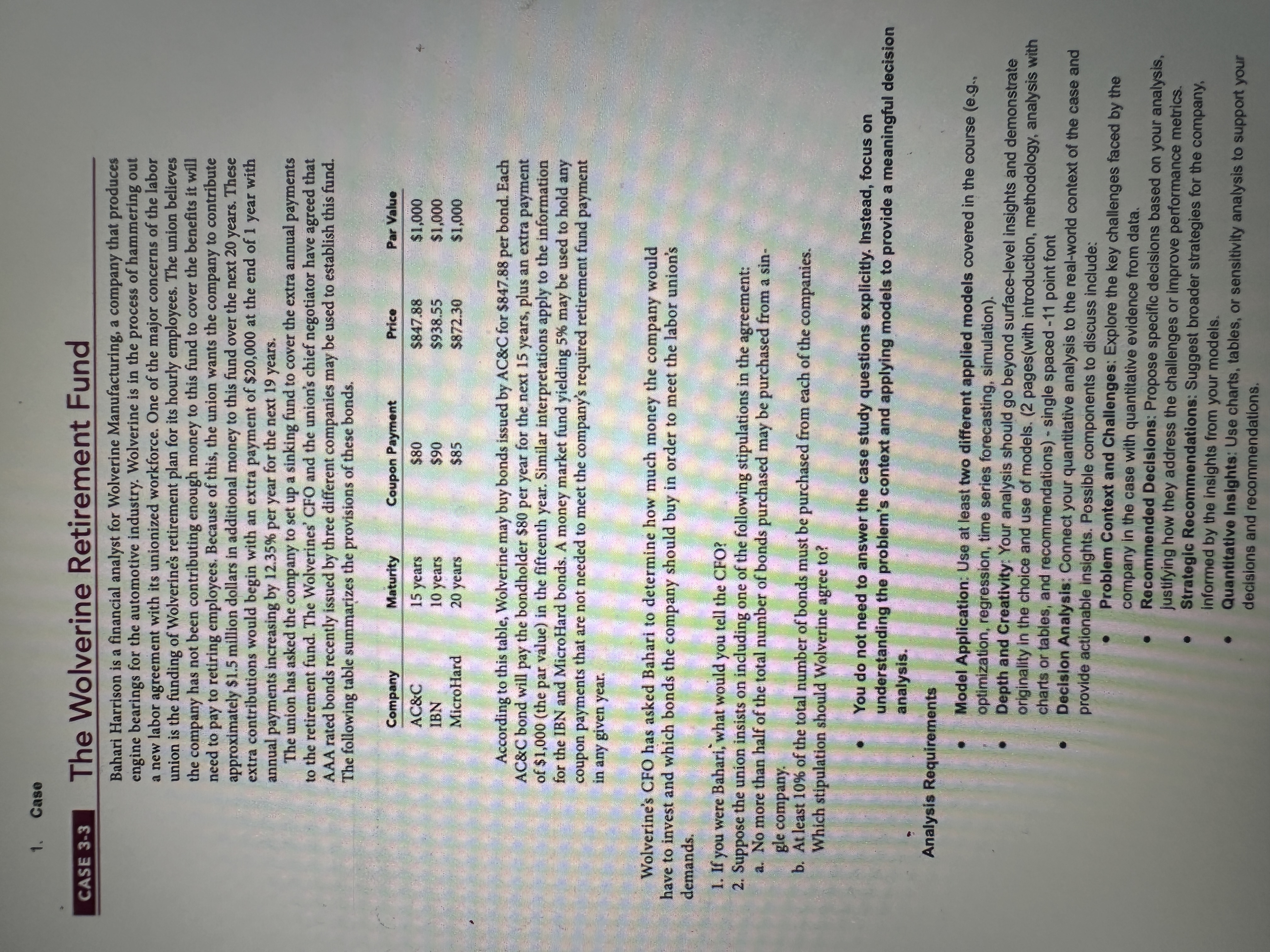 You do not need to answer the case study