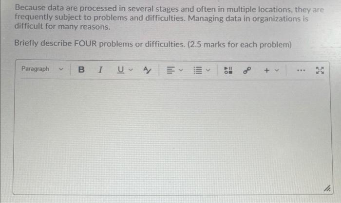 Because data are processed in several stages and