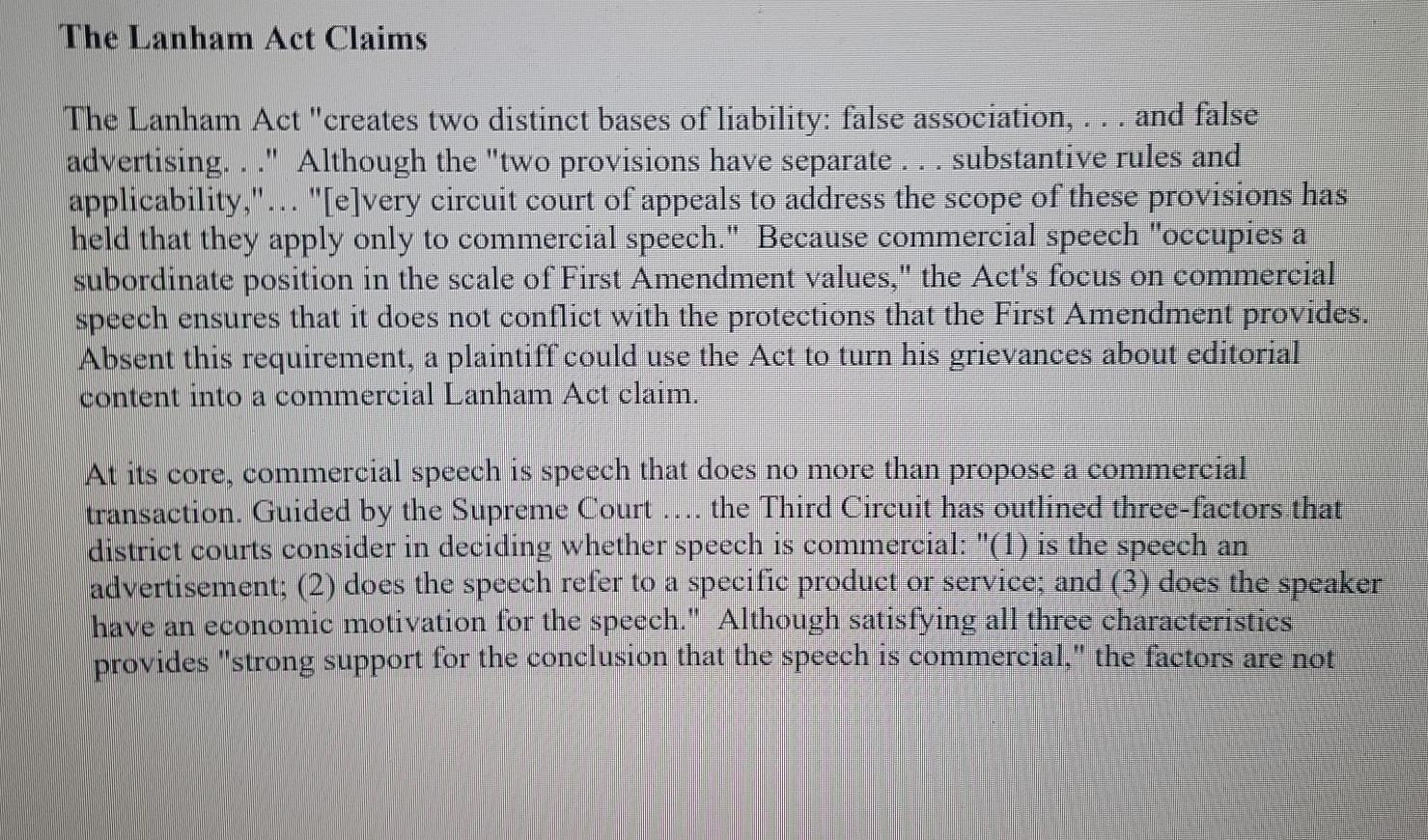 Wolson, J. hate ... If free speech means