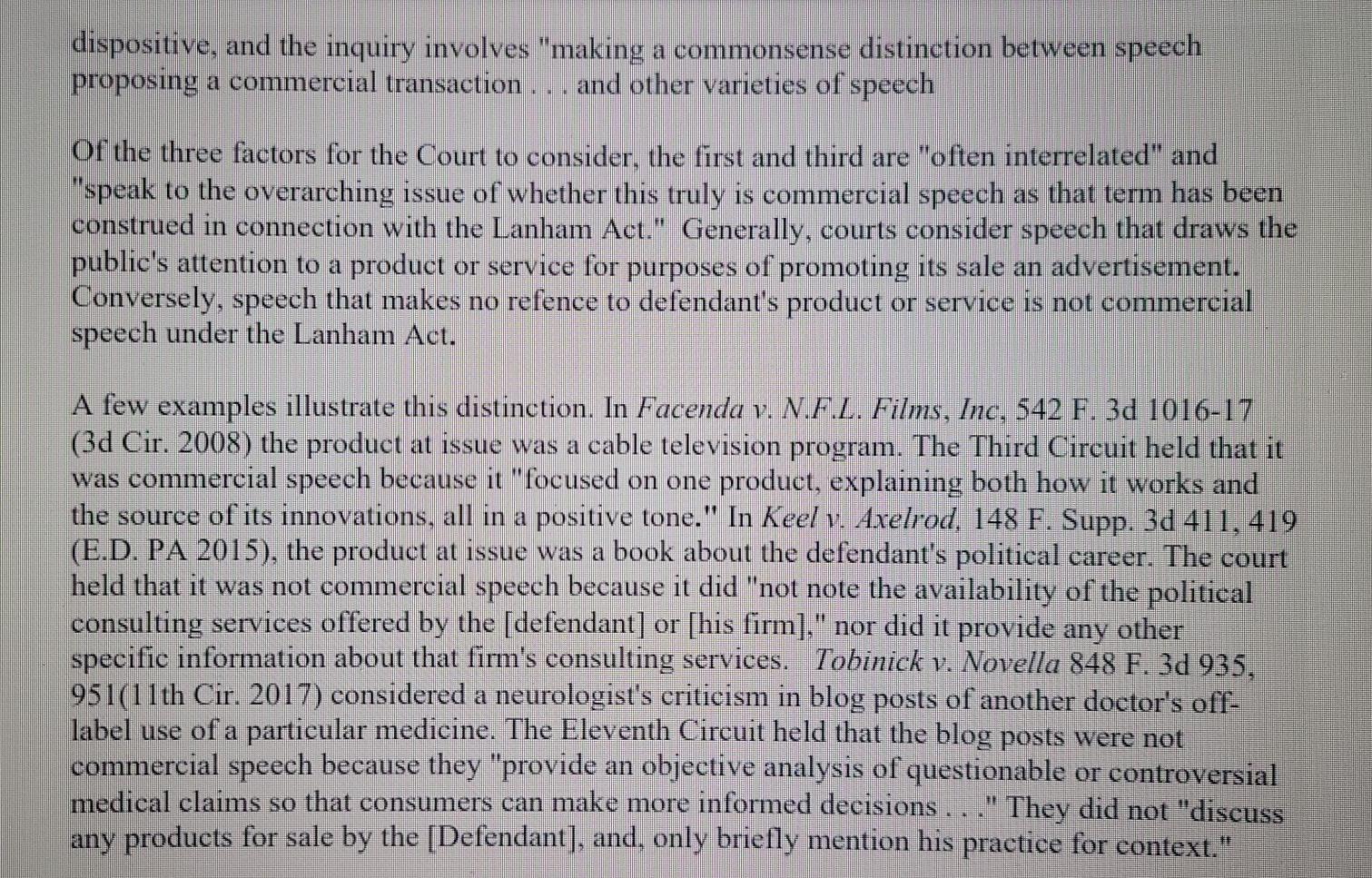 Wolson, J. hate ... If free speech means