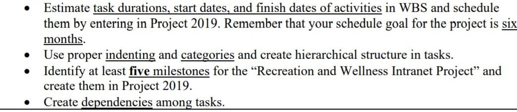 [Task 1] Create WBS and Gantt Chart in Project