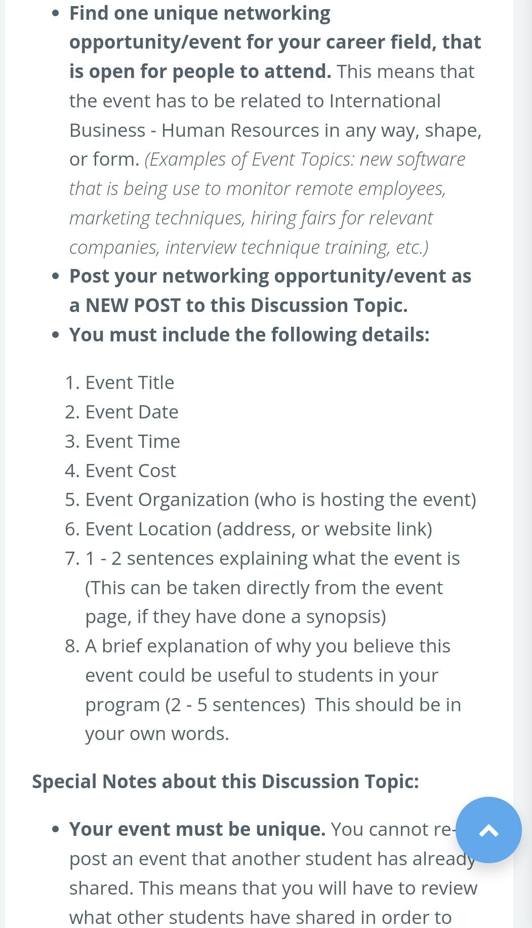 networking sources. Find one unique networking
