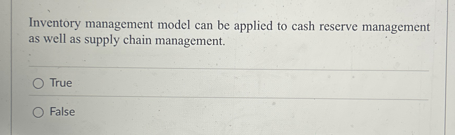 Inventory management model can be applied to cash