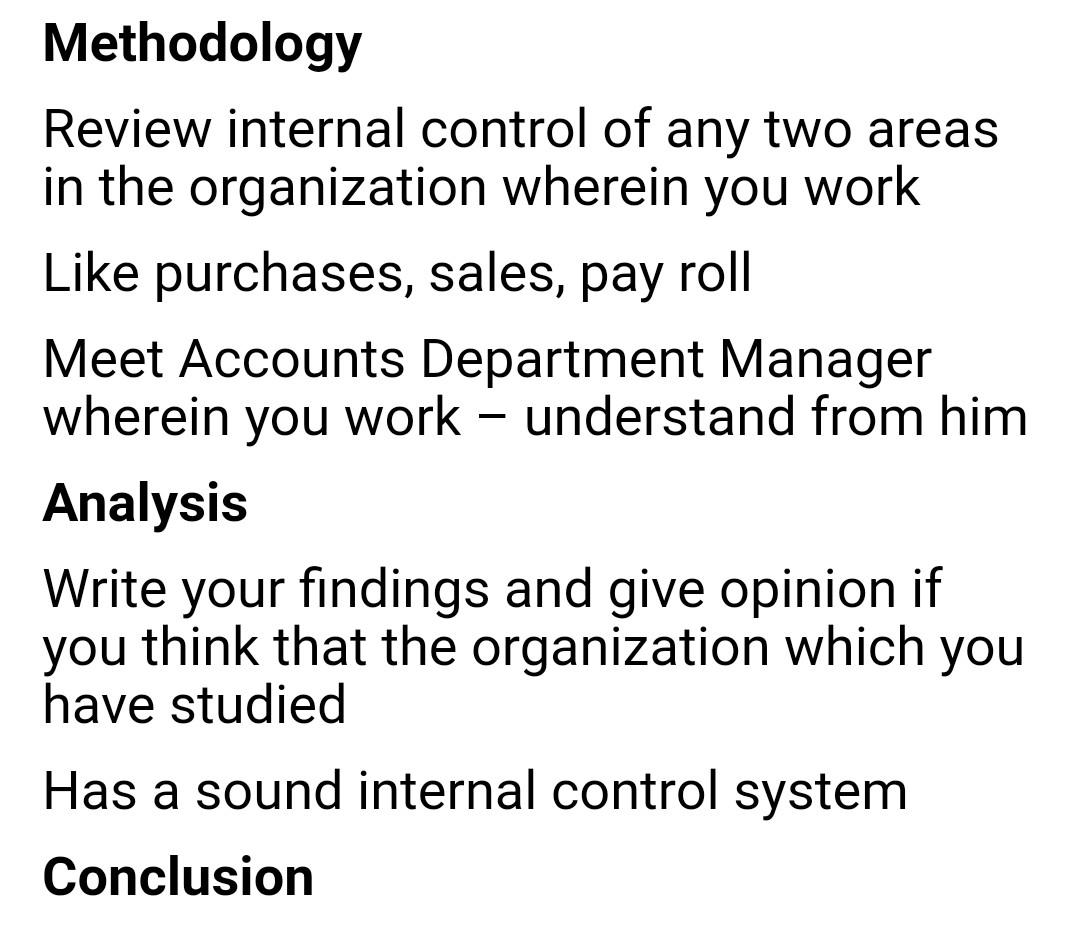 choose any company and do the below project .