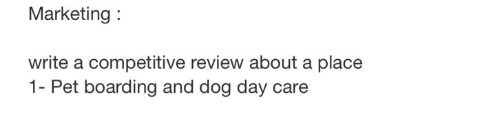 Marketing : write a competitive review about a