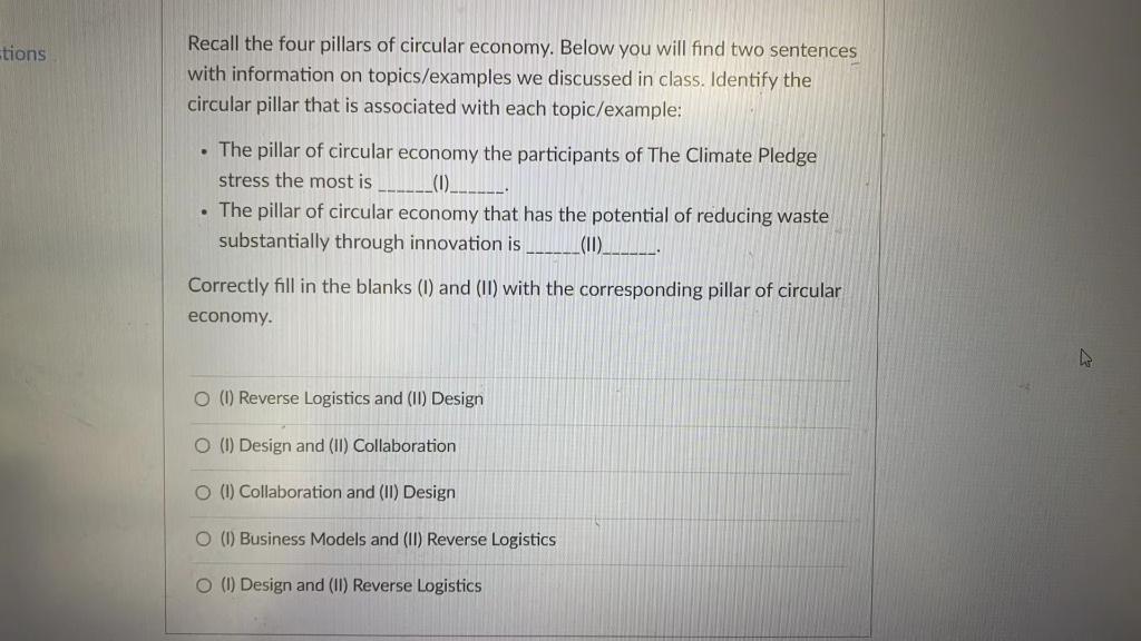 tions Recall the four pillars of circular