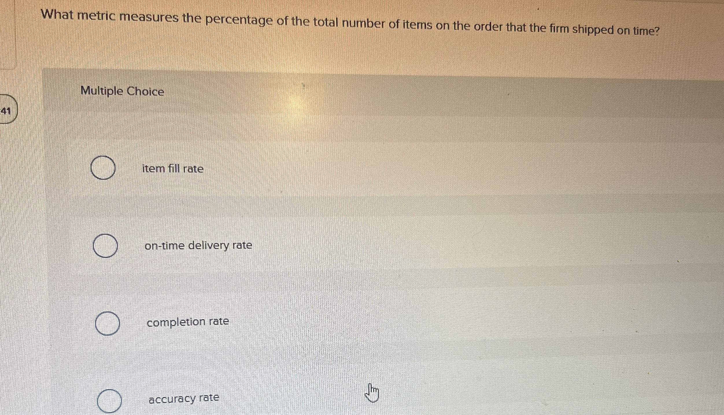 What metric measures the percentage of the total