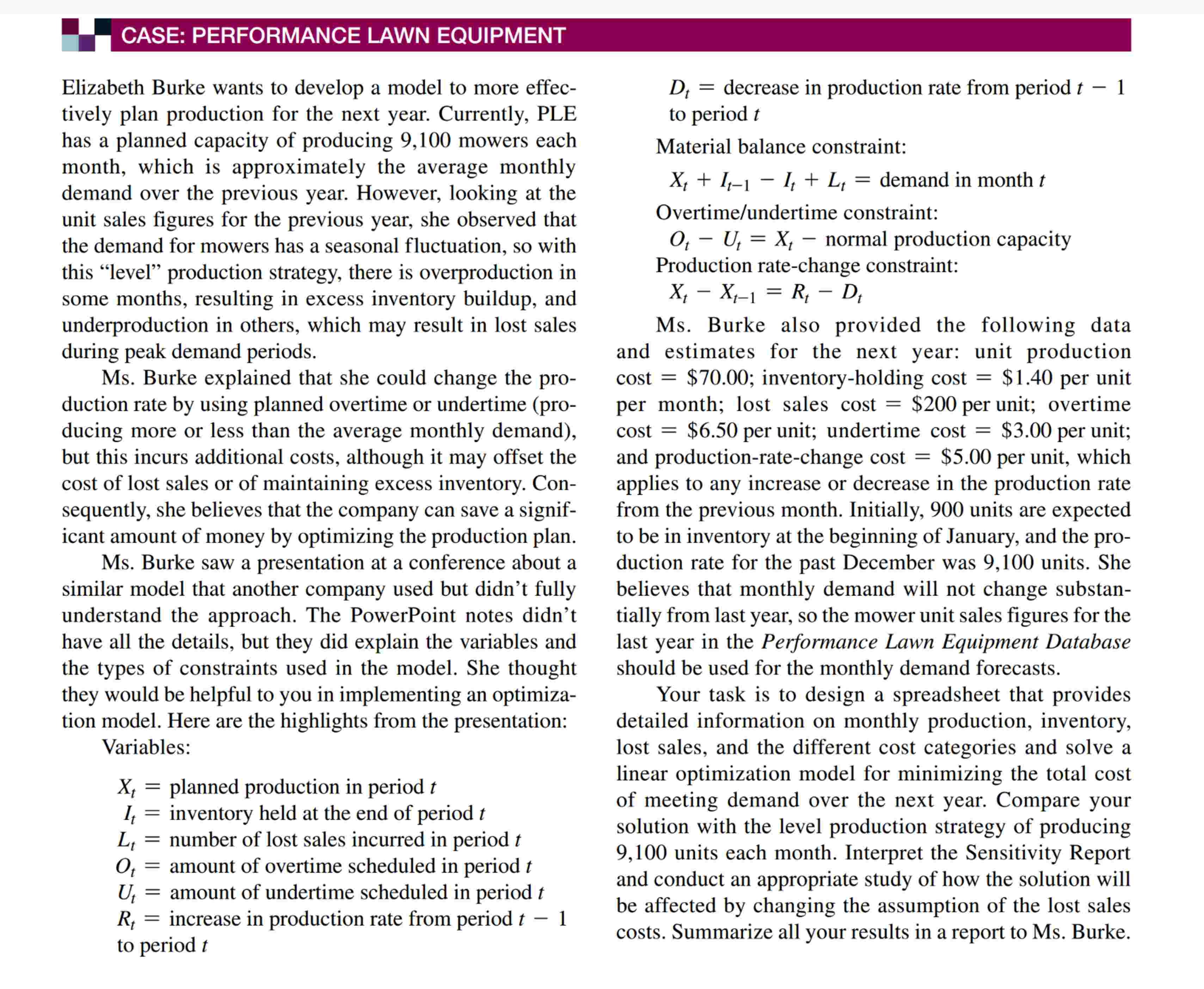 Elizabeth Burke wants to develop a model to more