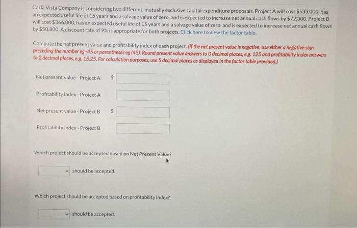 as soon as possible please Carla Vista Company is