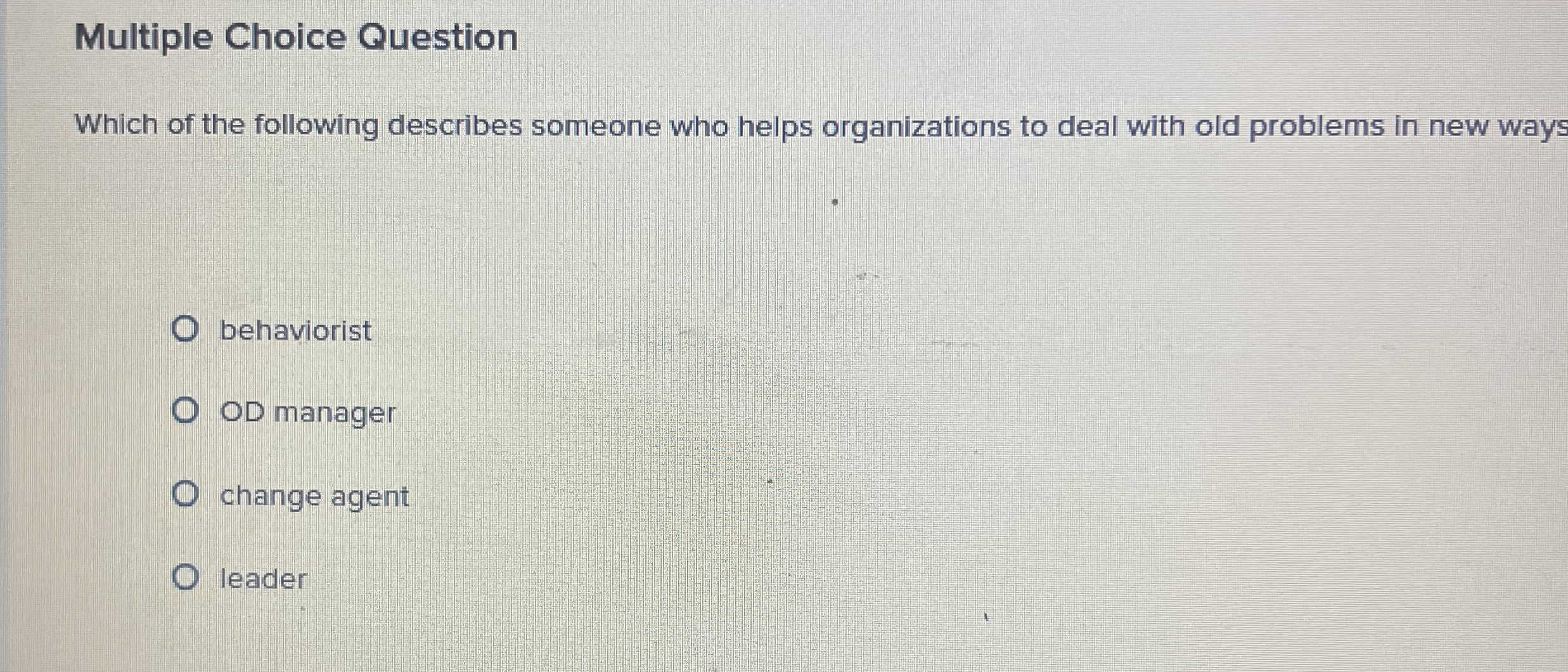 Multiple Choice Question Which of the following