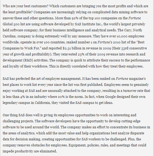 Read the mini-case study in section 2.1. Case in