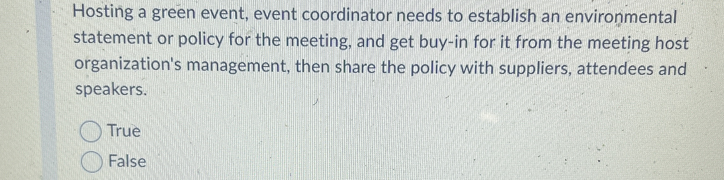 Event coordinator needs to understand the overset