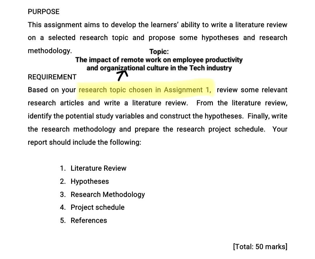 PURPOSE This assignment aims to develop the