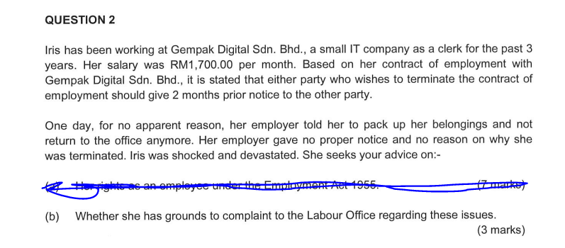 QUESTION 2 Iris has been working at Gempak