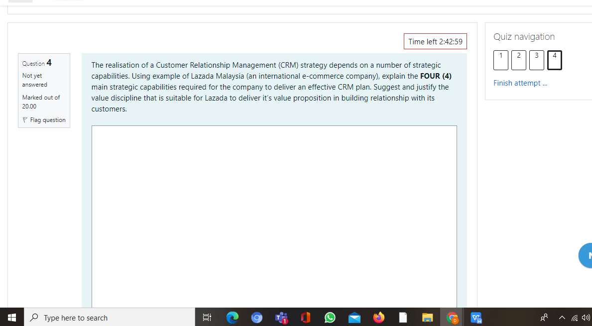 Quiz navigation Time left 2:42:59 1 2 3 Question