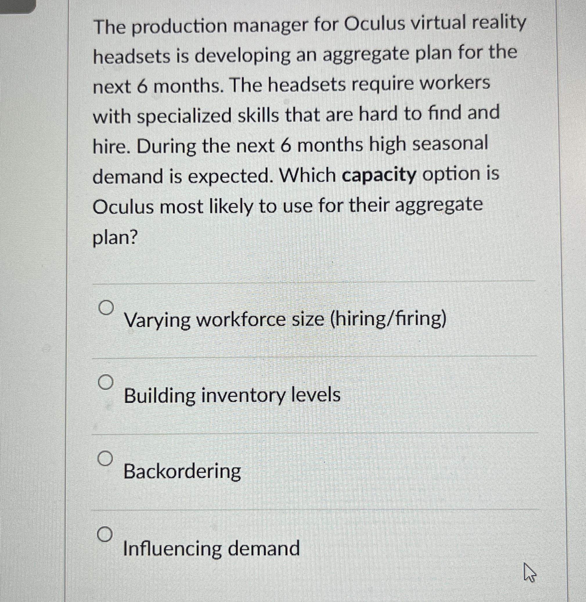 The production manager for Oculus virtual reality