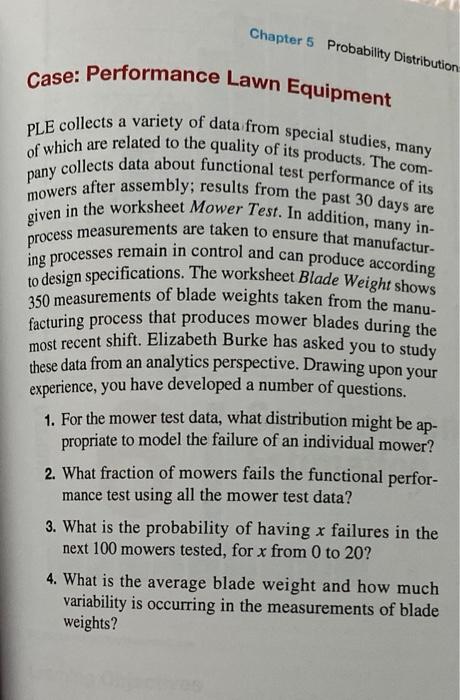 Chapter 5 Probability Distribution pany Case: