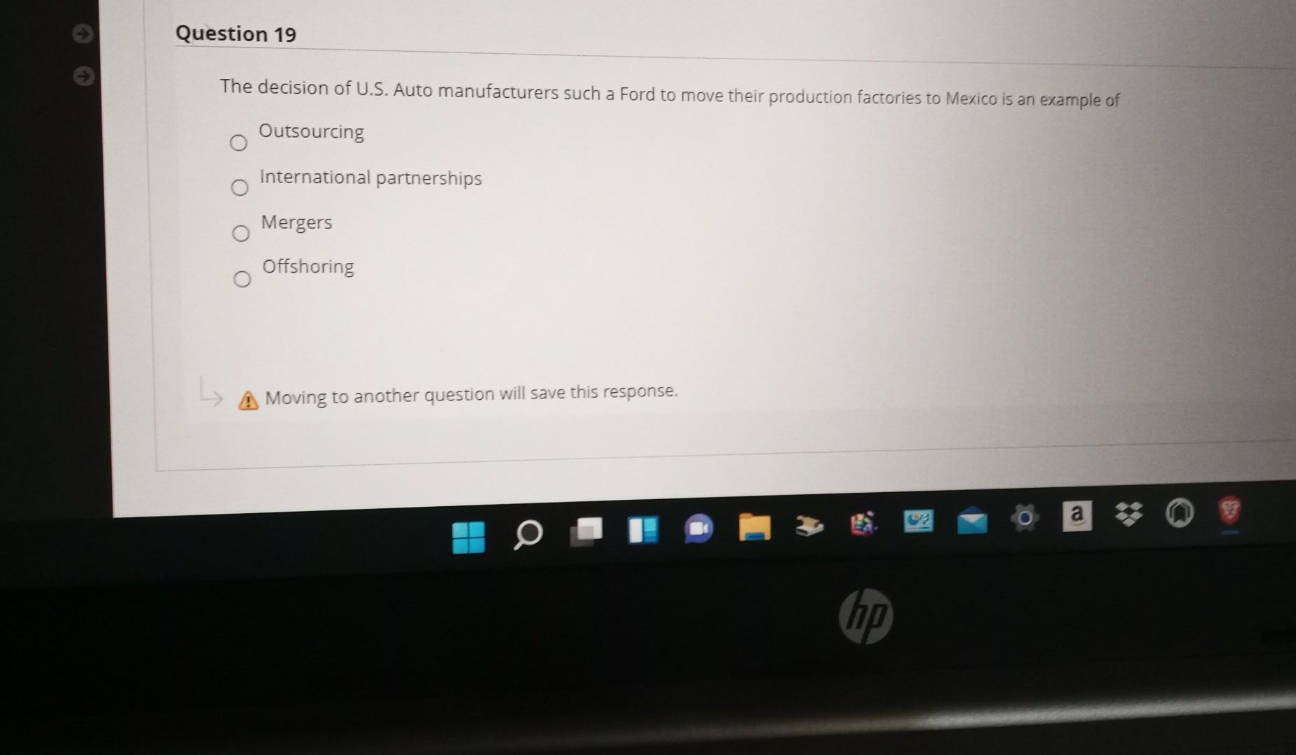 boo Question 20 An acquisition, when one firm