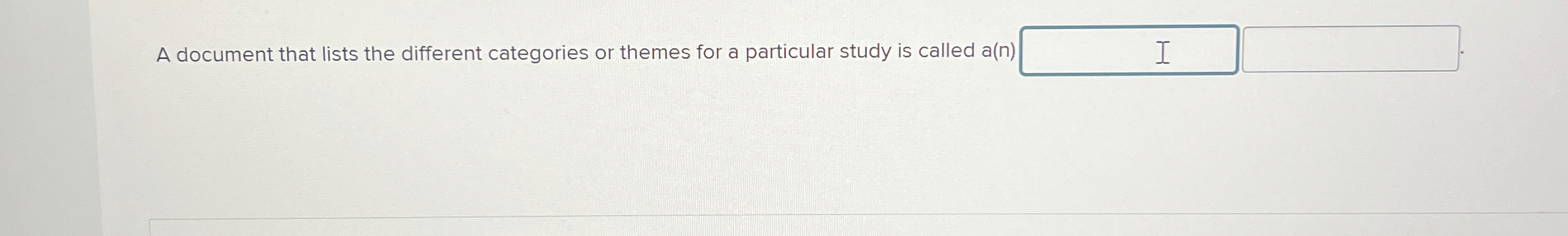 A document that lists the different categories or