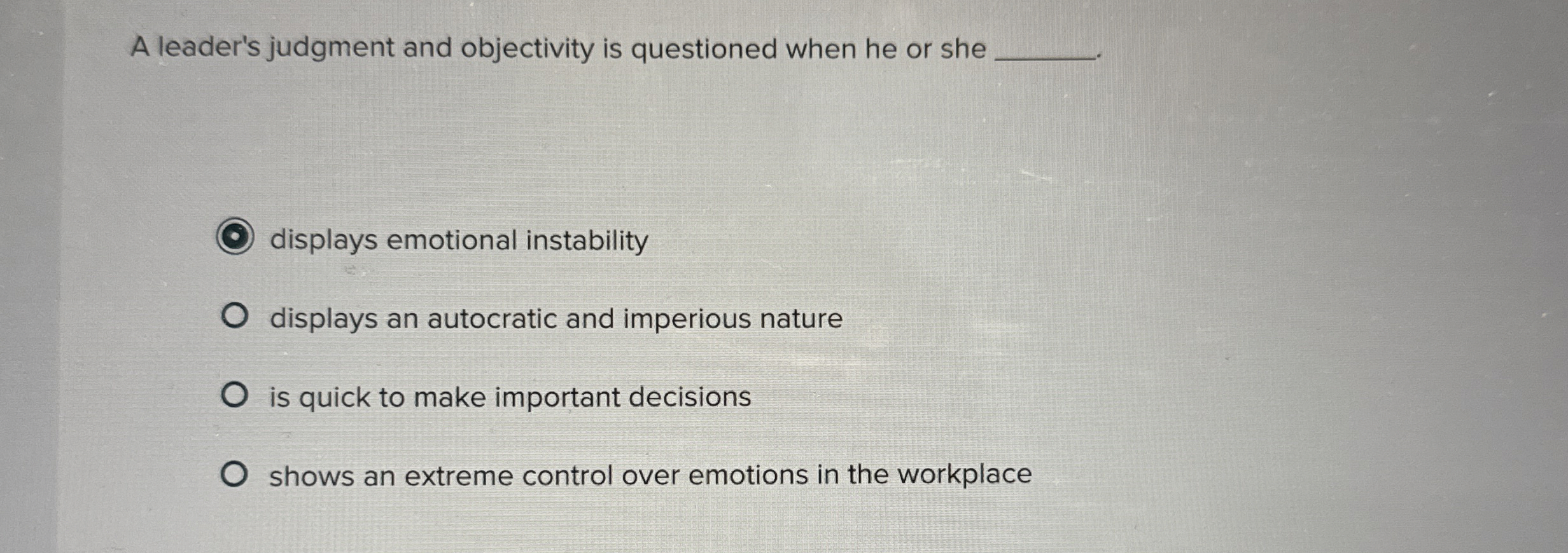 A leader's judgment and objectivity is questioned