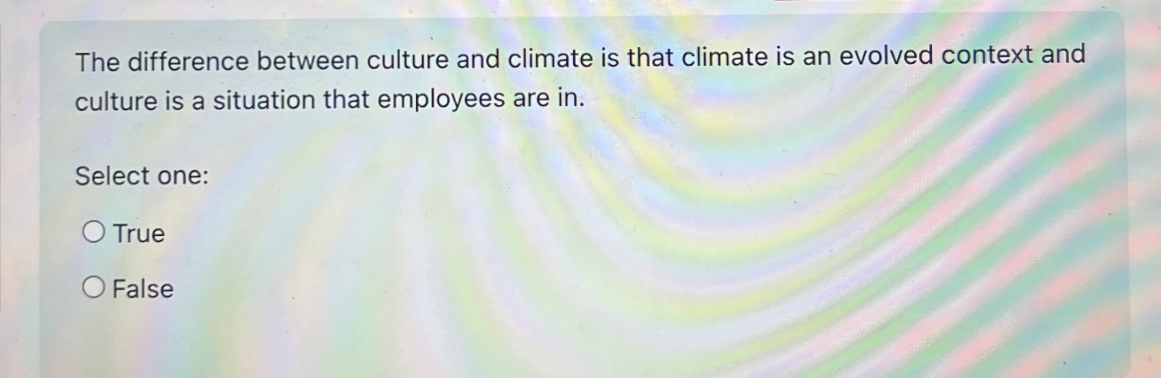The difference between culture and climate is