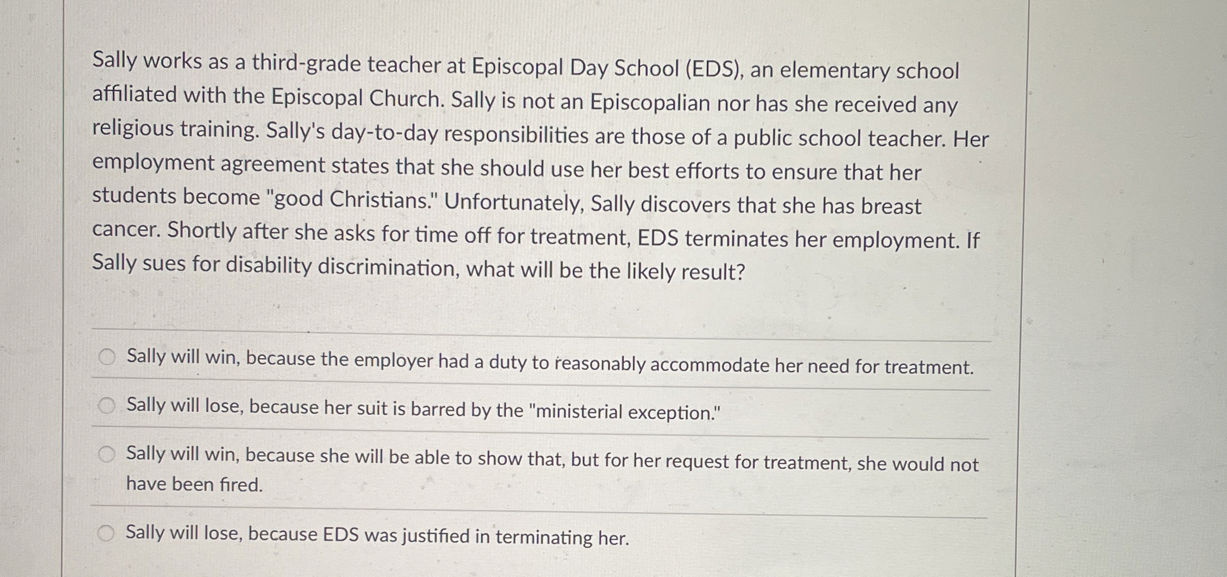 Sally works as a third - grade teacher at