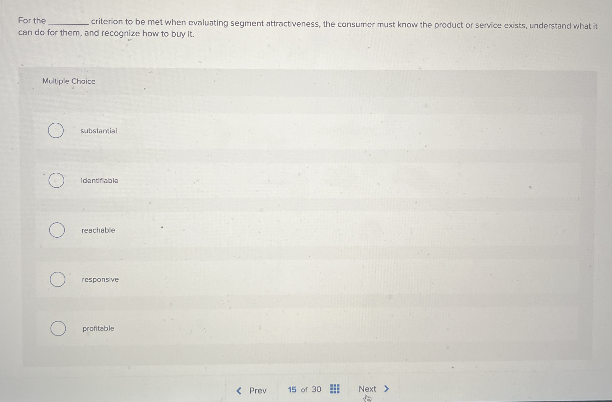 For the criterion to be met when evaluating