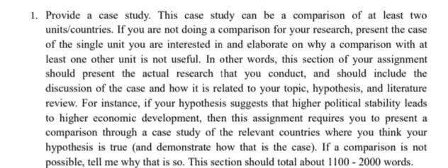 1. Provide a case study. This case study can be a