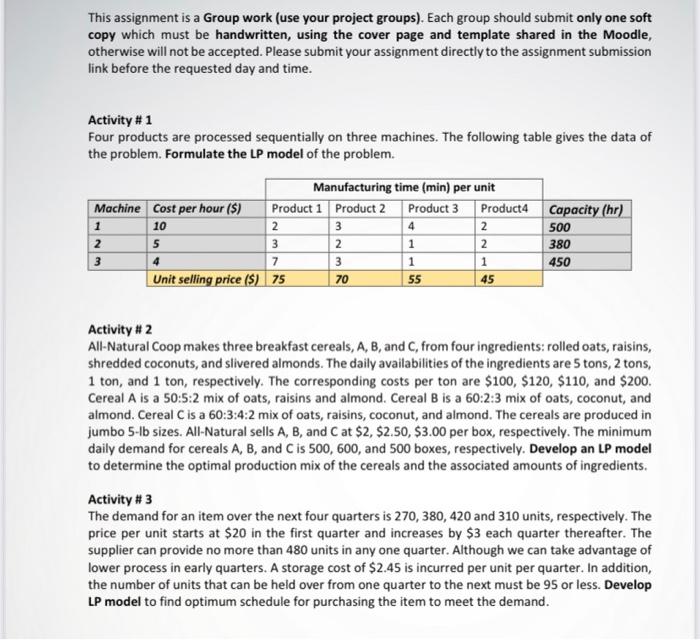 for activity for my section is F3 answer only